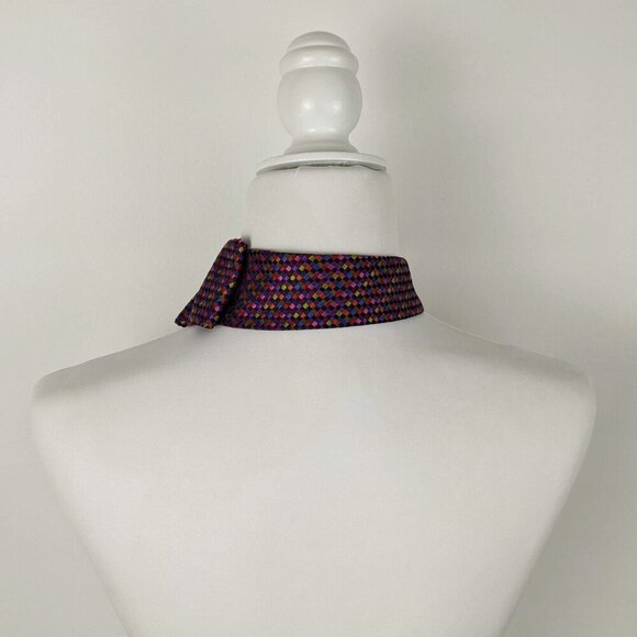 Multi Colored Ascot Tie - Women's Tie - Unique Scarf - Picture 5 of 7